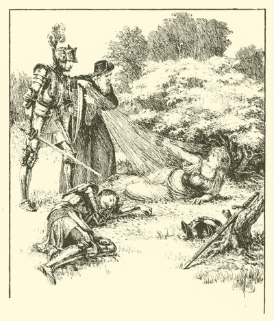 Sir Guyon, Het Lusthof (gravure) door Arthur George Walker