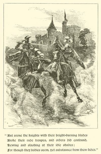 Sir Guyon, Het Huis van Gematigdheid (gravure) door Arthur George Walker