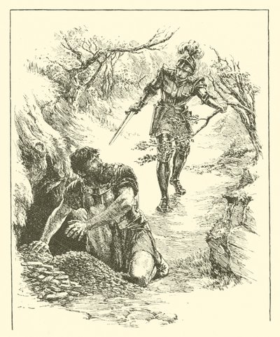 Sir Guyon, Het Rijk van Pluto (gravure) door Arthur George Walker