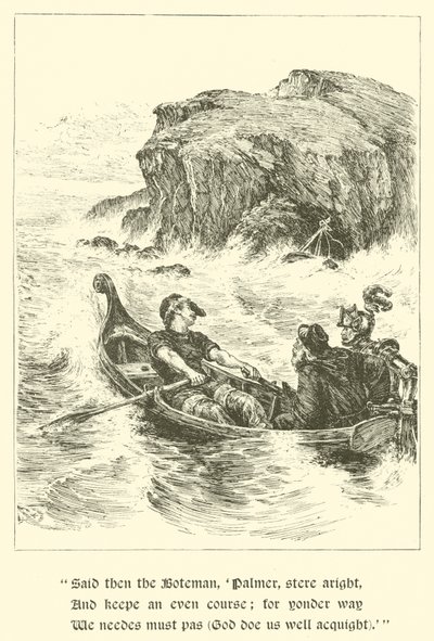 Sir Guyon, De Rots van Berisping (gravure) door Arthur George Walker