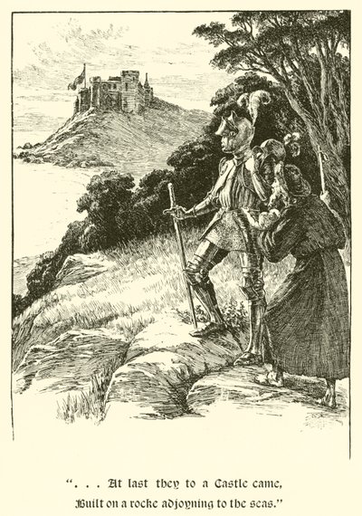 Sir Guyon, De Drie Zusters (gravure) door Arthur George Walker
