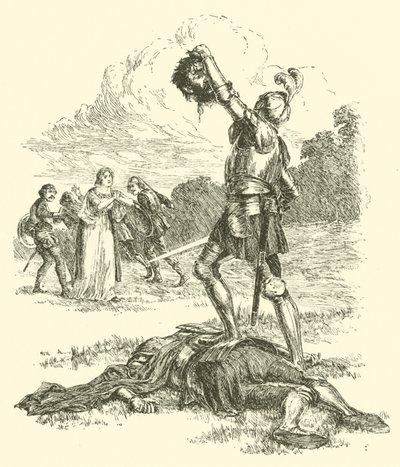De avonturen van Sir Artegall, De Tiran Grantorto (gravure) door Arthur George Walker