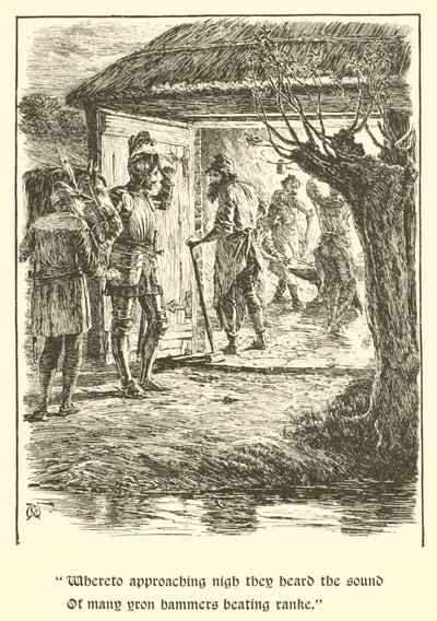 De Legende van Britomart, Het Huis van Zorg (gravure) door Arthur George Walker