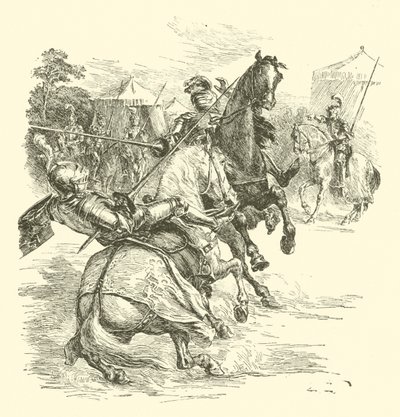De Legende van Britomart, Het Toernooi (gravure) door Arthur George Walker