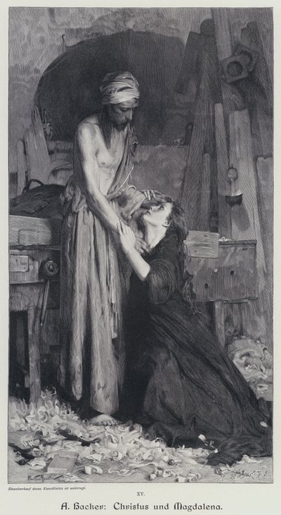 Christus en de Magdalena door Arthur Hacker