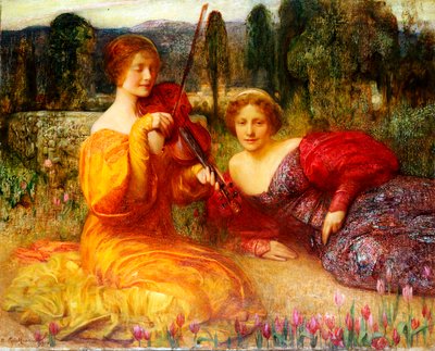 Musicienne du Silence door Arthur Hacker