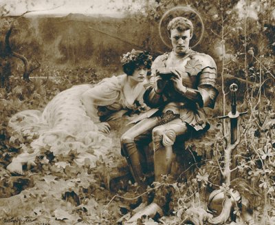 De Verleiding van Sir Percival door Arthur Hacker