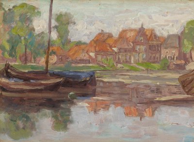 Bootscène, mogelijk in Nederland door Arthur Haythorne Studd