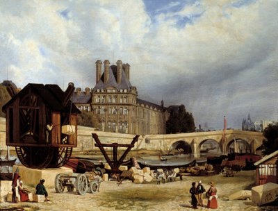 De Tuilerieën en de Koninklijke Brug. Schilderij door Arthur Henry Roberts (1819-1900) door Arthur Henri Roberts