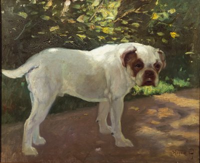 Een Bulldog op een Tuinpad door Arthur Heyer