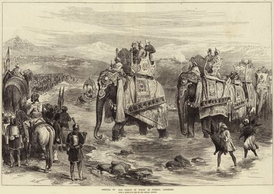Aankomst van de Prins van Wales in Jummoo, Kasjmir door Arthur Hopkins
