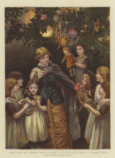 Fruit van de Kerstboom, een Schets in het Weeshuis, Guildford Street door Arthur Hopkins