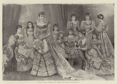 HRH de hertogin van York en haar bruidsmeisjes door Arthur Hopkins