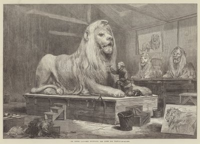 Sir Edwin Landseer modelleert de leeuwen voor Trafalgar Square door Arthur Hopkins