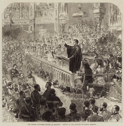 De Paasvrijwilligersparade in Brighton, Dienst in het Paviljoen op Zondagochtend door Arthur Hopkins