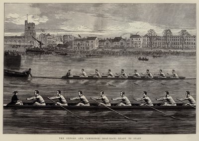 De Oxford en Cambridge Bootrace, Klaar om te Starten door Arthur Hopkins