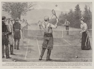 De Prins van Montenegro speelt Lawn Tennis in Cettinje door Arthur Hopkins