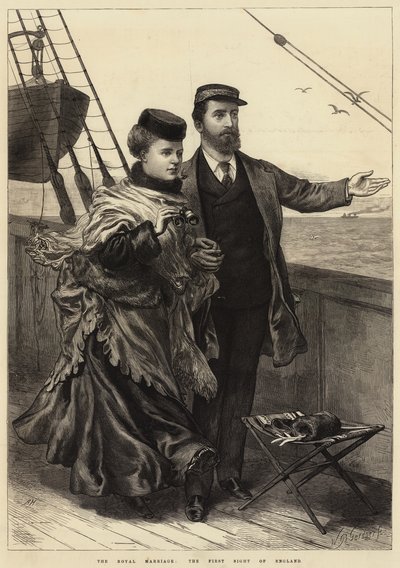 Het koninklijk huwelijk, het eerste zicht op Engeland door Arthur Hopkins