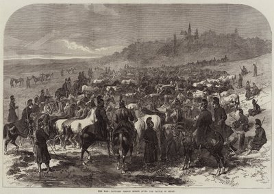 De oorlog, gevangen Franse paarden na de slag bij Sedan door Arthur Hopkins