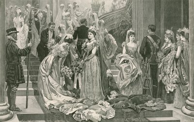 De eerste Ontvangkamer van het Seizoen, aan de voet van de grote trap in Buckingham Palace door Arthur Hopkins
