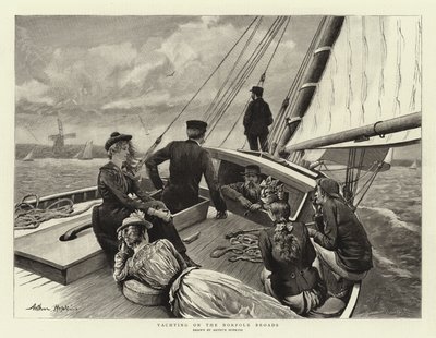 Zeilen op de Norfolk Broads door Arthur Hopkins