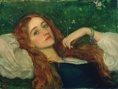 In het gras door Arthur Hughes