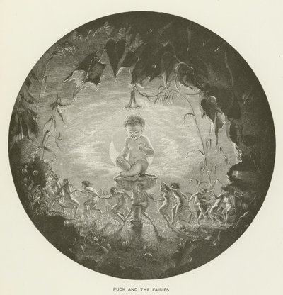 Puck en de feeën door Arthur Hughes