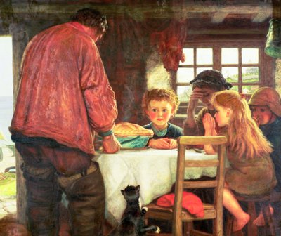 Zegening of De Schipper en zijn Bemanning door Arthur Hughes
