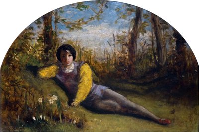 De Jonge Dichter - Olie Studie, 1849 door Arthur Hughes