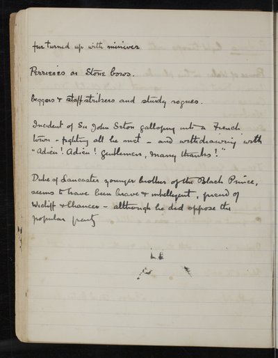 Pagina uit een notitieboek voor The White Company, The Newberry Library Vault Folio Case MS 5116 no. 2 door Arthur Ignatius Conan Doyle
