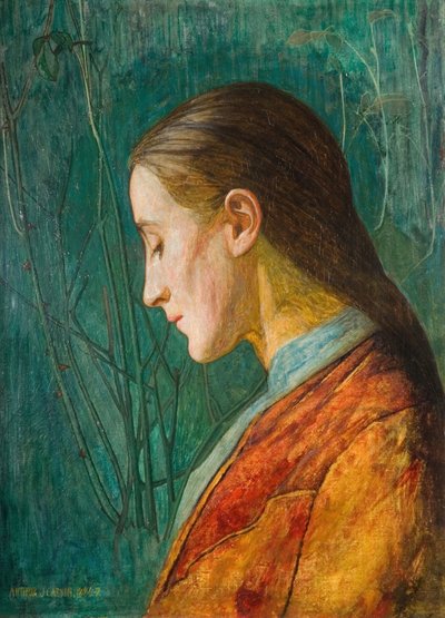 Portret van een Reflecterende Dame, 1887 door Arthur Joseph Gaskin