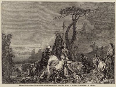 De ochtend na de slag bij Hastings door Arthur Joseph Woolmer