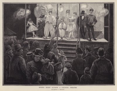 Boksavond buiten een plattelandstheater door Arthur L. Hewlett
