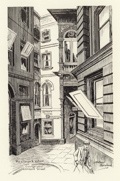 De George & Vulture vanuit George Yard, Lombard Street door Arthur Moreland