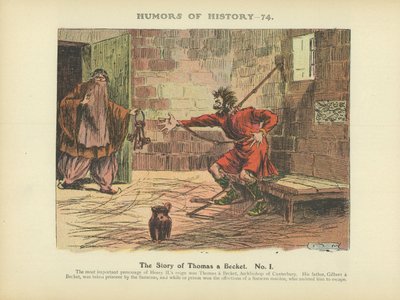 Het verhaal van Thomas Becket. Nr. 1 (kleurenlitho) door Arthur Moreland