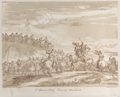 Cavalerie die naar de Aanval Gaat, met een Centraal Figuur te Paard die een Zwaard Opheft door Arthur Pond