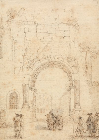 De Boog van Titus vanaf het Forum, Rome door Arthur Pond