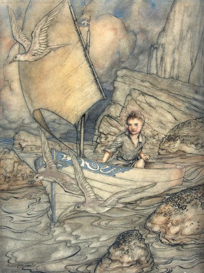 De Toekomst van een Kind, illustratie uit The Springtide of Life: Poems of Childhood door Algernon Charles Swinburne, 1918 door Arthur Rackham