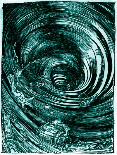 Een afdaling in de Maelstrom door Arthur Rackham