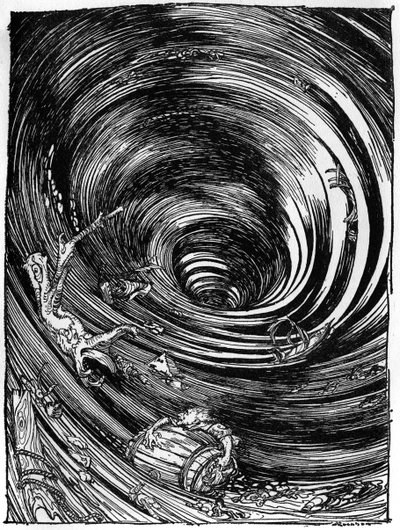 Een afdaling in de Maelstrom door Edgar Allan Poe door Arthur Rackham