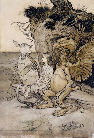 Alice en de Mock Turtle, illustratie uit Alice