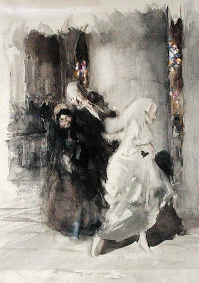Op de bruiloft door Arthur Rackham