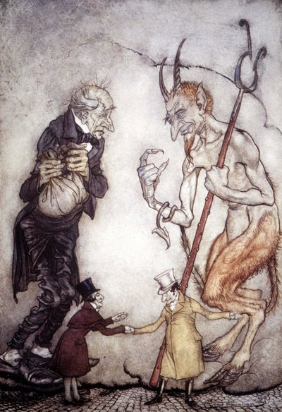 Kerstverhaal door Charles Dickens, illustratie door Arthur Rackham door Arthur Rackham