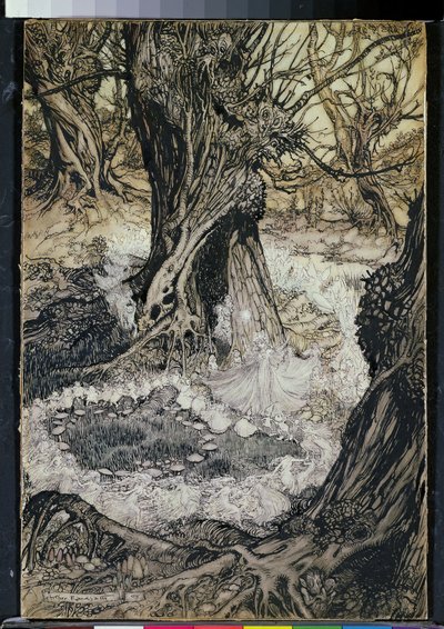 Kom, nu een rondel, 1908 door Arthur Rackham