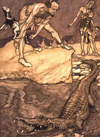 Krokodil door Arthur Rackham