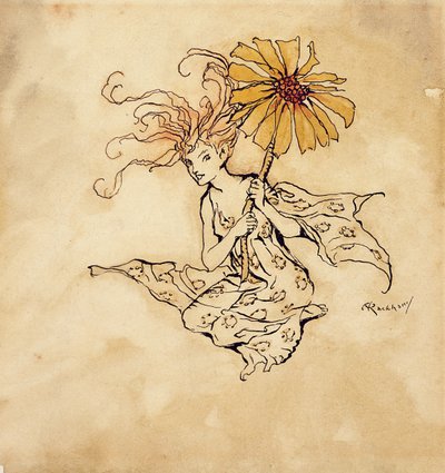 Daisy Fairy, illustratie uit Peter Pan in Kensington Gardens, door J.M. Barrie, gepubliceerd 1912 door Arthur Rackham