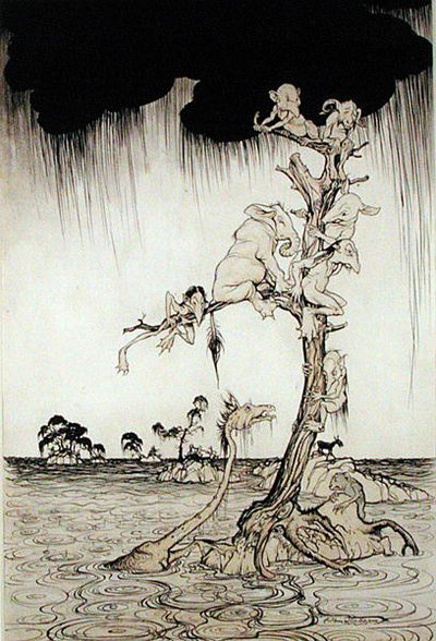 Overstroming door Arthur Rackham