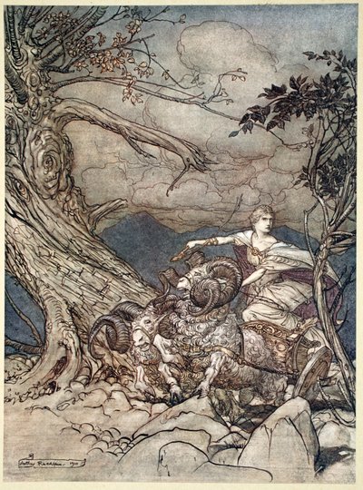 Fricka nadert in woede, 1910 door Arthur Rackham