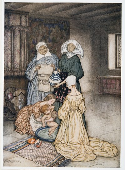 Had ik niet vier of vijf vrouwen die me ooit verzorgden? illustratie uit William Shakespeares De Storm, uitgegeven 1926 door Arthur Rackham