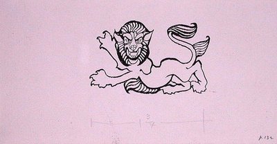 Heraldische leeuw, illustratie voor 